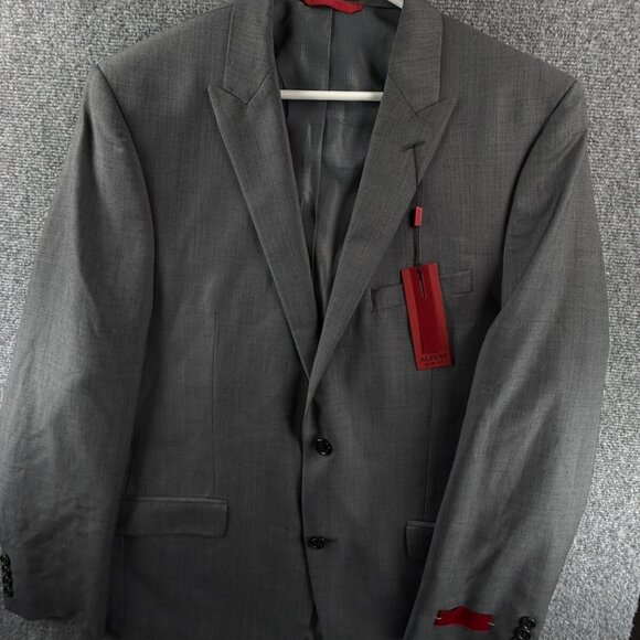NWT Alfani Slim Fit Blazer Men Gray Wool Size 42R Business Lined 2-button $360